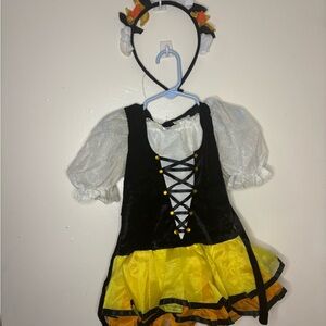 Charming Kids Costume with Headband - Black and Yellow. 2-3 years old.